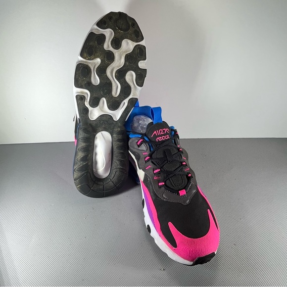 NIKE AIR MAX 270 REACT GS Hyper Pink / Vivid Purple BQ0101 001 Size 7Y - Picture 4 of 6